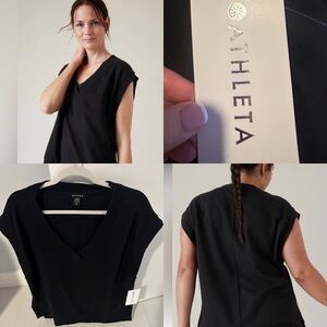 Athleta Black V-Neck Top